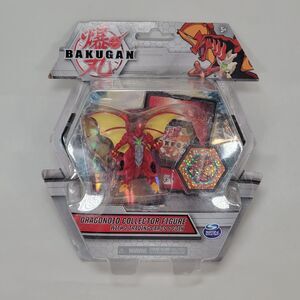 Bakugan Dragonoid (Red) Collector Figure With 2 Trading Cards & Coin Spin Master